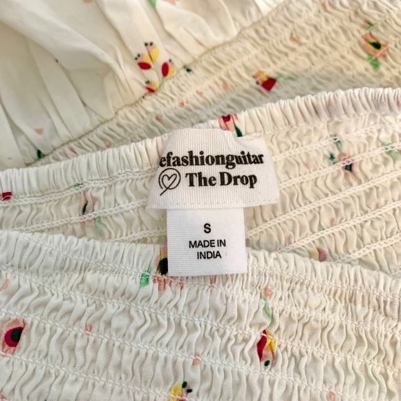 Amazon The Drop white floral off shoulder crop top - Picture 7 of 7